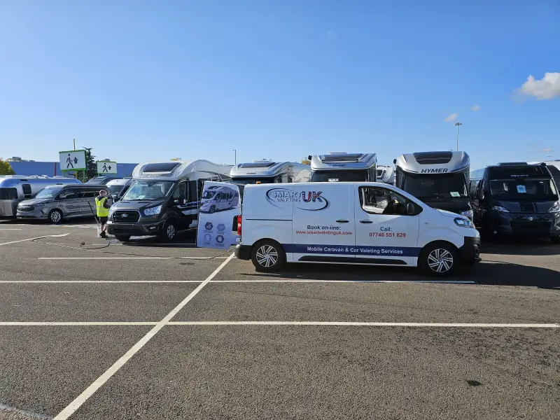 Birmingham N.E.C caravan show prep 2024: Swipe To View More Images